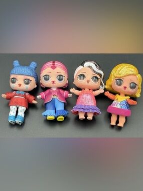 LOL Surprise Dolls Lot Of 4 Mixed Characters Glitter Outfits Accessories MGA